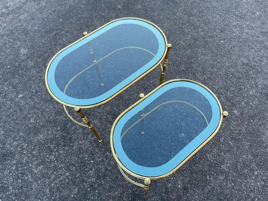 Vintage Art Deco Brass Side Tables, Set of 2-MXB-1240011