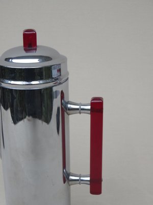 Vintage Art Deco Chrome-Plated, Red Catalin & Stainless Chrome Shaker-EY-655914