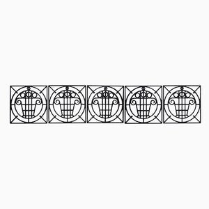 Vintage Art Deco Garden Fences, Set of 5-LW-1173125