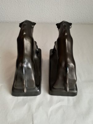 Vintage Art Deco Glazed Ceramic Bull Bookends, Yugoslavia, 1930s, Set of 2-NKJ-1295583