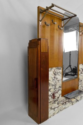 Vintage Art Deco Hall Cabinet in Marble and Mahogany, 1920s-XNH-1804456