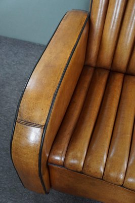 Vintage Art Deco Leather Sofa-HPP-1718842