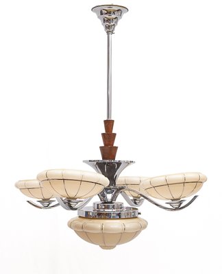 Vintage Art Deco Napako Chandelier, 1940s-JCN-2016414