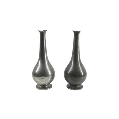 Vintage Art Deco Pewter Vases by Just Andersen, Denmark, 1930s, Set of 2-RCH-2034523