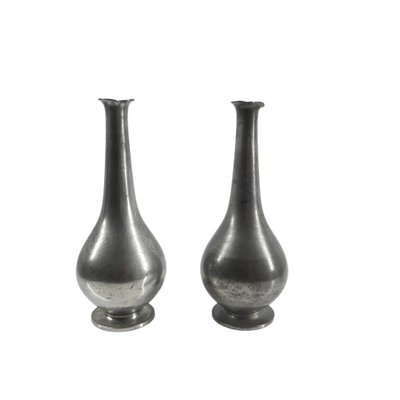 Vintage Art Deco Pewter Vases by Just Andersen, Denmark, 1930s, Set of 2-RCH-2034523