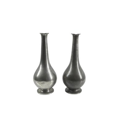 Vintage Art Deco Pewter Vases by Just Andersen, Denmark, 1930s, Set of 2-RCH-2034523