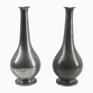 Vintage Art Deco Pewter Vases by Just Andersen, Denmark, 1930s, Set of 2-RCH-2034523