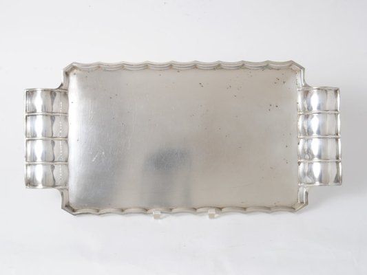 Vintage Art Deco Silver Plated Tray from Sandrik, 1930s-IXK-666518