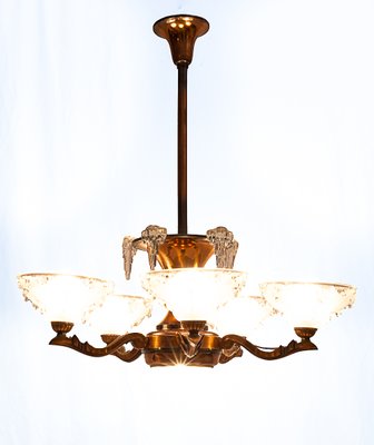 Vintage Art Deco Six-Light Chandelier, 1930s-JCN-2016415