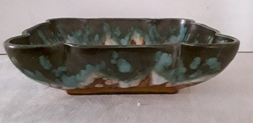 Vintage Art Deco Square Ceramic Fruit Bowl from Jaspe Longwy, France-HOI-1017268