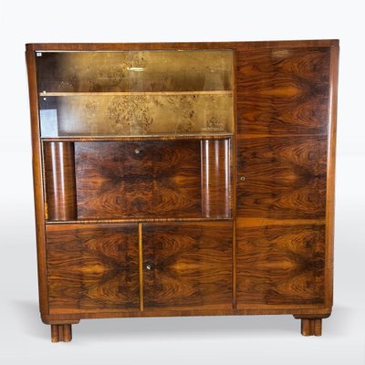 Vintage Art Deco Walnut Cabinet from Up Závody, 1930s-XSL-2034003