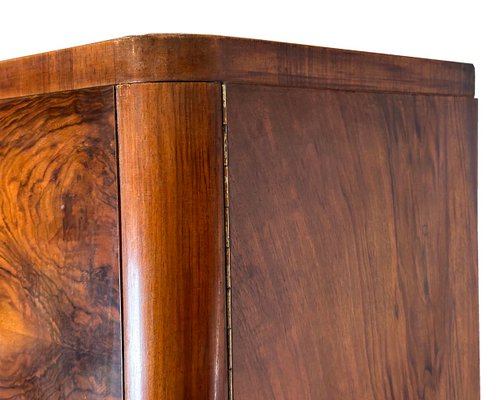 Vintage Art Deco Walnut Cabinet from Up Závody, 1930s-XSL-2034003