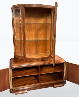 Vintage Art Deco Walnut Glass Cabinet, 1930s-XSL-2023553