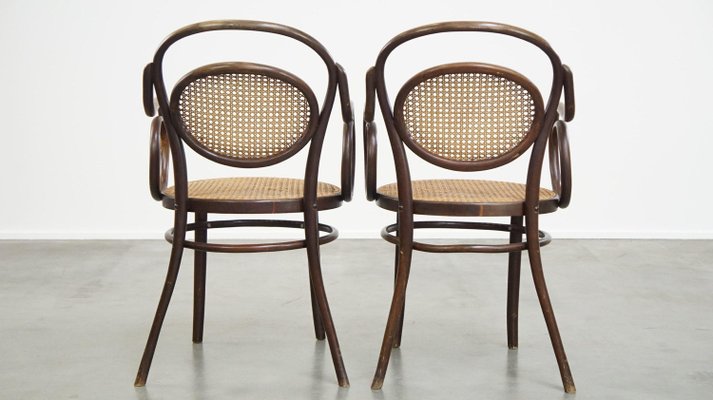 Vintage Art Nouveau Bistro Chairs from Thonet, Set of 4-HPP-2034388