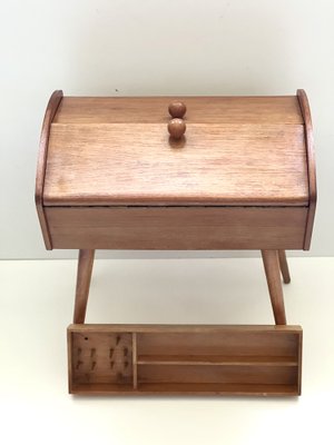 Vintage Ash Sewing Box, 1960s-ALG-1289314