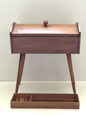 Vintage Ash Sewing Box, 1960s-ALG-1289314