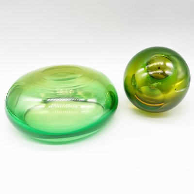 Vintage Ashtray & Lighter, in Murano Glass from Seguso, 1960s, Set of 2-OLY-1705784