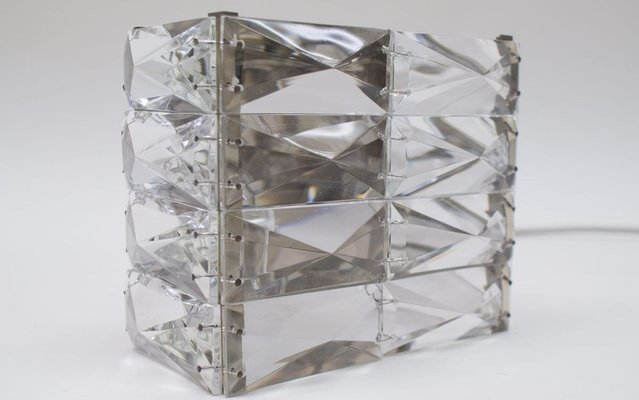 Vintage Austrian Nickel-Plated Crystal Glass Sconce from Bakalowits & Söhne, 1960s-KQB-731621