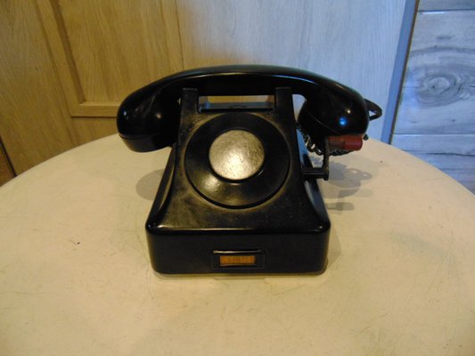 Vintage Bakelite Crank Telephone, 1960s-CAQ-1186335