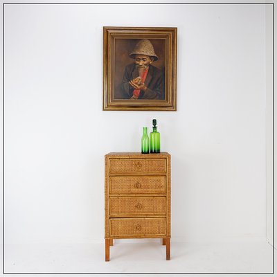 Vintage Bamboo and Rattan Chest of Drawers, 1960s-NYF-2018986