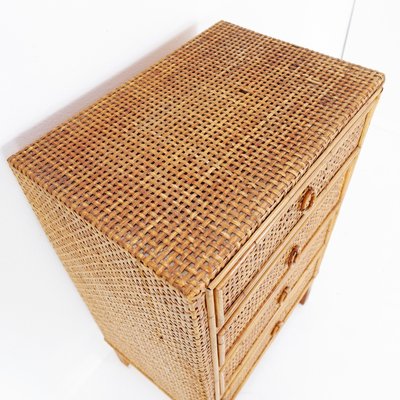 Vintage Bamboo and Rattan Chest of Drawers, 1960s-NYF-2018986