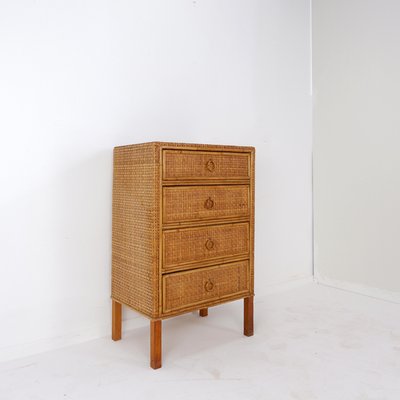 Vintage Bamboo and Rattan Chest of Drawers, 1960s-NYF-2018986