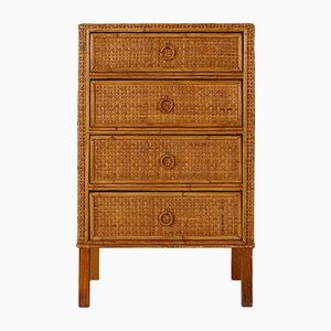 Vintage Bamboo and Rattan Chest of Drawers, 1960s-NYF-2018986