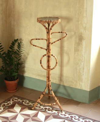 Vintage Bamboo and Wicker Stand, Italy, 1960s-HUY-1751679