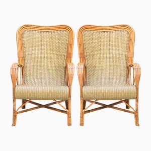 Vintage Bamboo Armchairs, 1970s, Set of 2-NZV-1723910