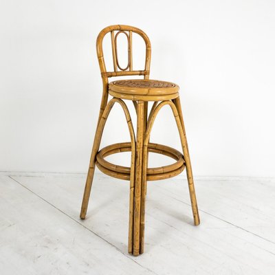 Vintage Bamboo Bar Stool-UPW-865886