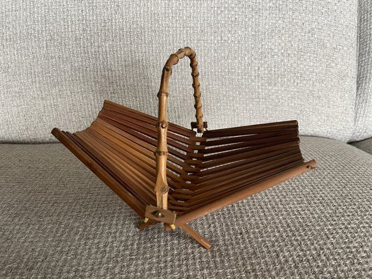 Vintage Bamboo Basket, 1960s-QJM-1598682