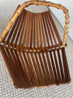 Vintage Bamboo Basket, 1960s-QJM-1598682