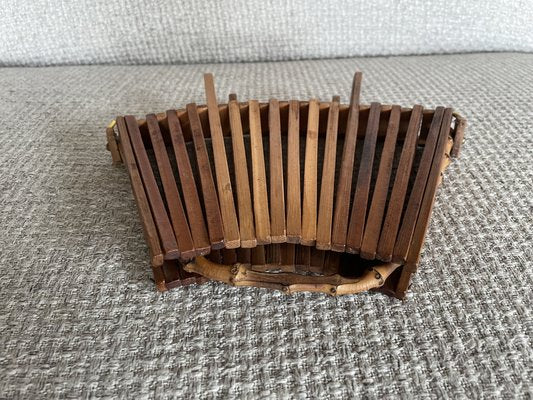 Vintage Bamboo Basket, 1960s-QJM-1598682