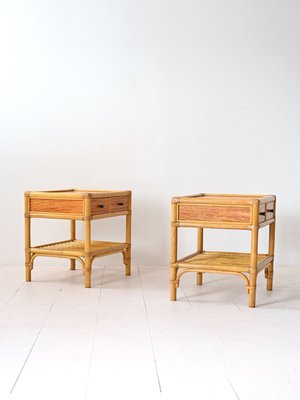 Vintage Bamboo Bedside Tables, 1960s, Set of 2-QWP-2035455