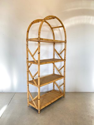 Vintage Bamboo Bookcase, 1970s-NPC-782873