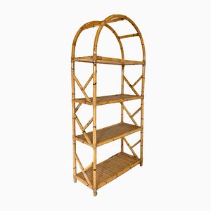 Vintage Bamboo Bookcase, 1970s-NPC-782873