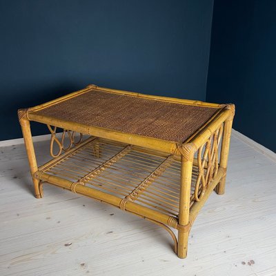 Vintage Bamboo Coffee Table, Italy, 1970s-WQC-1735171