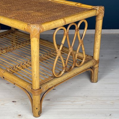 Vintage Bamboo Coffee Table, Italy, 1970s-WQC-1735171