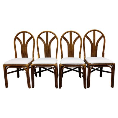 Vintage Bamboo Dining Chairs, 1960s, Set of 4-IRH-1114149