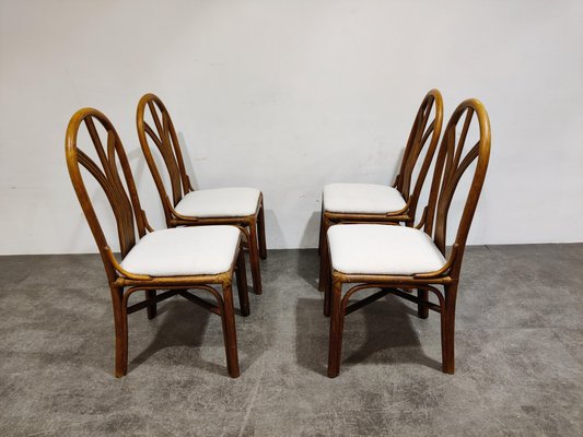 Vintage Bamboo Dining Chairs, 1960s, Set of 4-IRH-1114149