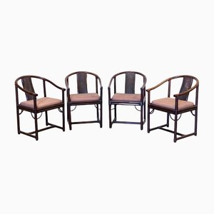 Vintage Bamboo Dining Chairs, 1970s, Set of 4-NPC-1385662