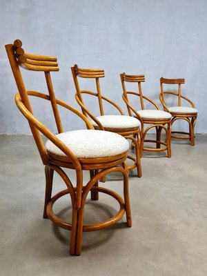 Vintage Bamboo Dining Chairs, Set of 4-BW-983757