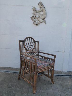 Vintage Bamboo Dining Table & Chairs Set, 1970s, Set of 5-AWL-706426