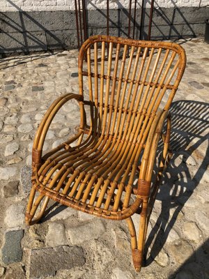 Vintage Bamboo Lounge Chair, 1980s-QJM-1822497