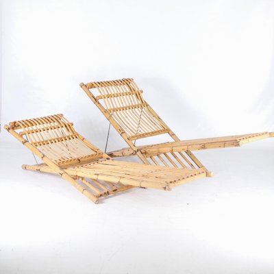 Vintage Bamboo Loungers, 1970s, Set of 2-DSC-1766233