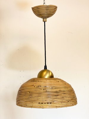 Vintage Bamboo Pendant Lamp, 1970s-NPC-1324743