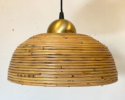 Vintage Bamboo Pendant Lamp, 1970s-NPC-1324743