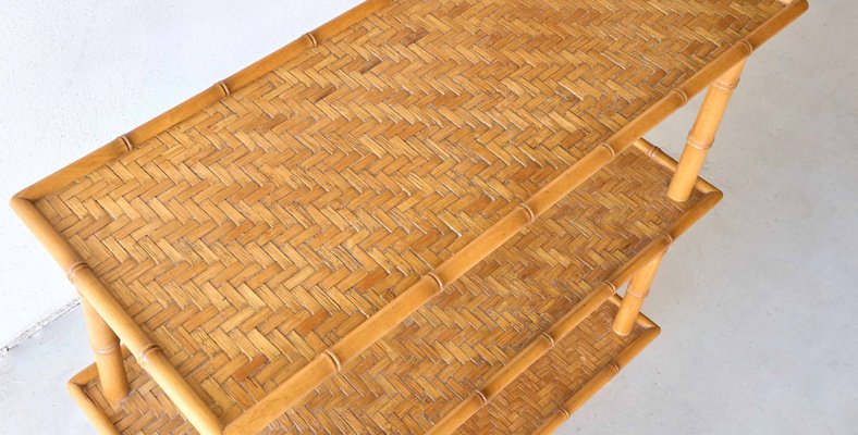 Vintage Bamboo & Rattan Console from Roche Bobois-XKX-2034903