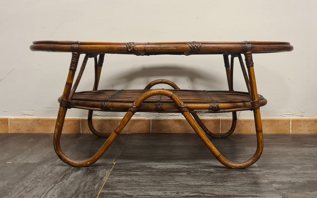 Vintage Bamboo Table by Tito Agnoli, 1960s-RPW-1800187