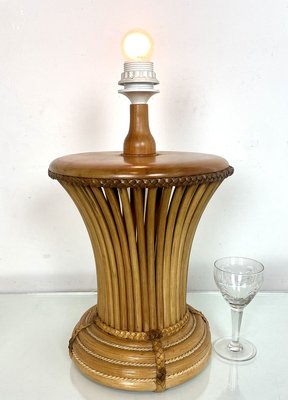 Vintage Bamboo Table Lamp, Italy, 1970s-WZZ-971673